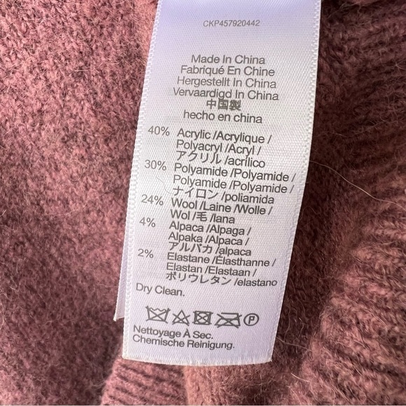 MADEWELL PLUS SIZE DILLON MOCK NECK ALPACA BLEND SWEATER SIZE XXL MAUVE PINK - Picture 5 of 6